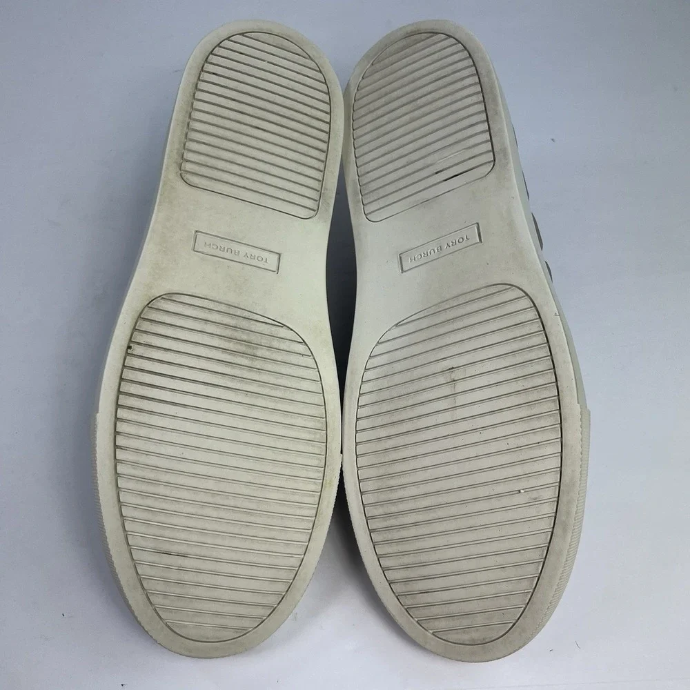 Tory Burch Shoes Womens 9M Jesse Slip On Shoes Quilted Grey Suede Casual